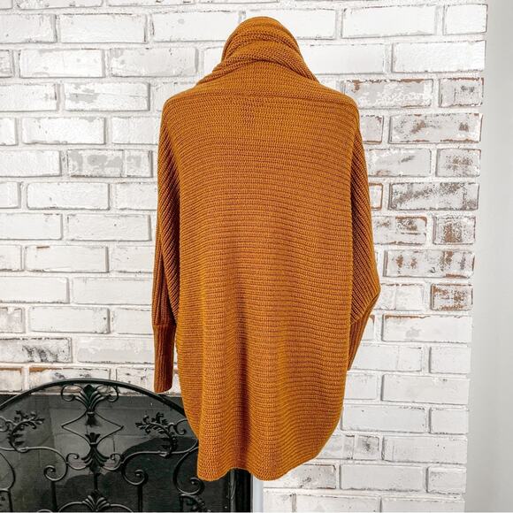Cozy True Fall Orange Spice Shrug Cardigan Sweater 3/4 Sleeve Layering S - Picture 5 of 7